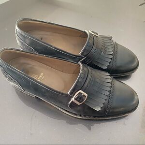 Yanko men’s leather tassel metal bit loafers 10D